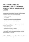 QAC CATEGORY B LANDSCAPE MAINTENANCE PRACTICE CERTIFICATION EVALUATION 2026 TESTED QUESTIONS AND ANSWERS