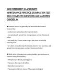 QAC CATEGORY B LANDSCAPE MAINTENANCE PRACTICE EXAMINATION TEST 2026 COMPLETE QUESTIONS AND ANSWERS GRADED A&plus;