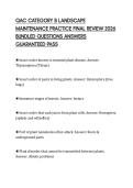 QAC CATEGORY B LANDSCAPE MAINTENANCE PRACTICE FINAL REVIEW 2026 BUNDLED QUESTIONS ANSWERS GUARANTEED PASS