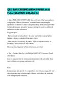 QLD BAR CERTIFICATION PAPER 2026 FULL SOLUTION GRADED A