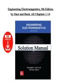 Solutions Manual  &ndash; Engineering Electromagnetics 9th Edition by Hayt & Buck &vert; All 14 Chapters &vert; Instant PDF Download