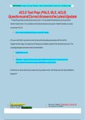ACLS Test Prep &lpar;PALS&comma; BLS&comma; ACLS&rpar; 2025 Questions and Answers