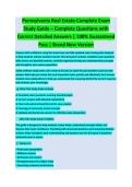 Pennsylvania Real Estate License Exam &ndash; Latest Exam Review &vert; 150&plus; Verified Test Bank Questions & Answers &vert; Guaranteed Pass Revision &lpar;2026 Updated Version&rpar;