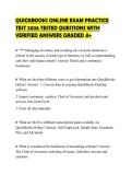 QUICKBOOKS ONLINE EXAM PRACTICE TEST 2026 TESTED QUESTIONS WITH VERIFIED ANSWERS GRADED A&plus;