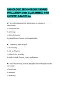 RADIOLOGIC TECHNOLOGIST BOARD EVALUATION 2026 GUARANTEED PASS ANSWERS GRADED A&plus;