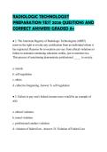 RADIOLOGIC TECHNOLOGIST PREPARATION TEST 2026 QUESTIONS AND CORRECT ANSWERS GRADED A&plus;