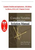 Solutions Manual  &ndash; Complex Variables and Applications 9th Edition by Brown &lpar;2014&rpar; &vert; All 7 Chapters Covered &vert; Instant PDF Download