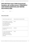 SPCE 630 FINAL Exam &vert;&vert; 2026 &lpar;Actual Exam&rpar; Questions with verified Answers &vert; FREQUENTLY MOST TESTED QUESTIONS AND VERIFIED SOLUTIONS &commat; 2026