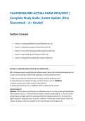 CALIFORNIA RBS ACTUAL EXAM 2026&sol;2027 &vert; Complete Study Guide &vert; Latest Update &vert; Pass Guaranteed - A&plus; Graded