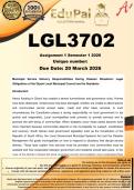LGL3702 Assignment 1 &lpar;COMPLETE ANSWERS&rpar; Semester 1 2026 - DUE 20 March 2026