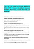 PSI &lpar; For The State Of Indiana&rpar; Questions With 100&percnt; Correct Detailed Answers &lpar;Verified Answers&rpar; Already Passed And Rated A&plus;