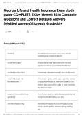 Georgia Life and Health Insurance Exam study guide COMPLETE EXAM Newest 2026 Complete Questions and Correct Detailed Answers &lpar;Verified Answers&rpar; &vert;Already Graded A&plus;