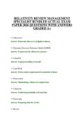 RELATIVITY REVIEW MANAGEMENT SPECIALIST BUNDLED CERTIFICATION SCRIPT 2026 QUESTIONS WITH SOLUTIONS GRADED A&plus;