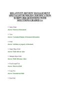 RELATIVITY REVIEW MANAGEMENT SPECIALIST BUNDLED ACTUAL EXAM PAPER 2026 QUESTIONS WITH ANSWERS GRADED A&plus;