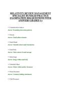 RELATIVITY REVIEW MANAGEMENT SPECIALIST BUNDLED PRACTICE EXAMINATION 2026 QUESTIONS WITH ANSWERS GRADED A&plus;