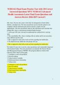 NURS 612 Final Exam Practice Test with 130 Correct  Answered Questions&sol; MVU NURS 612 Advanced  Health Assessment Latest Final Exam Questions and  Answers Review 2026-2027 &lpar;newest&excl;&rpar; 