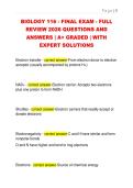 BIOLOGY 116 - FINAL EXAM - FULL  REVIEW 2026 QUESTIONS AND  ANSWERS &vert; A&plus; GRADED &vert; WITH  EXPERT SOLUTIONS