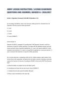 ARMY LICENSE INSTRUCTORS &sol; LICENSE EXAMINERS QUESTIONS AND ANSWERS&comma; GRADED A&plus; 2026&sol;2027
