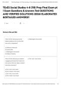 TExES Social Studies 4-8 &lpar;118&rpar; Prep Final Exam pt 1 Exam Questions & Answers Test QUESTIONS AND VERIFIED SOLUTIONS &vert;2026&vert; ELABORATED &DETAILED ANSWERS&excl;&excl;