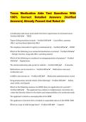 Texas Medication Aide Test Questions With 100&percnt; Correct Detailed Answers &lpar;Verified Answers&rpar; Already Passed And Rated A&plus;