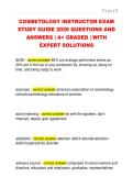COSMETOLOGY INSTRUCTOR EXAM  STUDY GUIDE 2026 QUESTIONS AND  ANSWERS &vert; A&plus; GRADED &vert; WITH  EXPERT SOLUTIONS