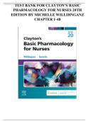 Test Bank - Clayton&rsquo;s Basic Pharmacology for Nurses&comma; 20th edition &lpar;Willihnganz&comma; 2026&rpar;&comma; Chapter 1-48 &vert; All Chapters