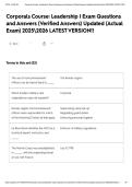 Corporals Course&colon; Leadership I Exam Questions and Answers &lpar;Verified Answers&rpar; Updated &lpar;Actual Exam&rpar; 20252026 LATEST VERSION&excl;&excl;