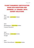 FLIGHT PARAMEDIC CERTIFICATION  EXAM 2026 QUESTIONS AND  ANSWERS &vert; A&plus; GRADED &vert; WITH  EXPERT SOLUTIONS