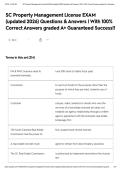 SC Property Management License EXAM &lpar;updated 2026&rpar; Questions & Answers &vert; With 100&percnt; Correct Answers graded A&plus; Guaranteed Success&excl;&excl;
