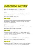PORTAGE LEARNING &lowbar; CHEM 103&lowbar; GENERAL CHEMISTRY I WITH LAB &lowbar; MODULE 2 EXAM
