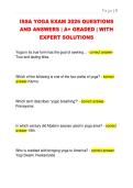 ISSA YOGA EXAM 2026 QUESTIONS  AND ANSWERS &vert; A&plus; GRADED &vert; WITH  EXPERT SOLUTIONS
