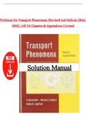 Solutions Manual  &ndash; Transport Phenomena Revised 2nd Edition by Bird &lpar;2006&rpar; &vert;  All 24 Chapters & Appendices &vert; Instant PDF Download