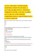 ATTSA TRAFFIC SUPERVISOR CERTIFICATION EXAM 2026 &vert; 2 ACCURATE RECENTLY TESTING VERSIONS WITH A STUDY GUIDE &vert; ACCUARATE AND EXPERT VERIFIED FOR GUARANTEED PASS &vert; LATEST UPDATE 