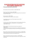 2025 D2 WATER DISTRIBUTION TEST QUESTIONS WITH CORRECT ANSWERS 2025&sol;2026