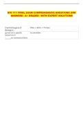 BIO 111 FINAL EXAM COMPREHENSIVE QUESTIONS AND  ANSWERS &vert; A&plus; GRADED &vert; WITH EXPERT SOLUTIONS