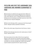 PHTLS PRE AND POST TEST ASSESSMENT 2026 QUESTIONS AND ANSWERS GUARANTEED TO PASS