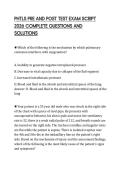 PHTLS PRE AND POST TEST EXAM SCRIPT 2026 COMPLETE QUESTIONS AND SOLUTIONS