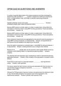 OPSM QUIZ 6A QUESTIONS AND ANSWERS
