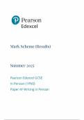 2025 Pearson Edexcel GCSE persian PAPER 4 MARKSCHEME PAPER 1PN0&sol;4f