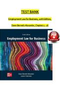 Test Bank For Employment Law for Business&comma; 10th Edition&comma; Dawn Bennett-Alexander&vert;&vert;ISBN NO&colon; 1260734277&vert;&vert;All Chapters 1-16