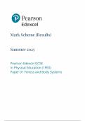 2025 Pearson Edexcel GCSE Physical Education PAPER 1 MARKSCHEME PAPER 1PE0&sol;01
