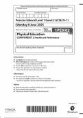 2025 Pearson Edexcel GCSE Physical Education PAPER 2 QUESTION PAPER 1PE0&sol;02