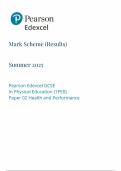 2025 Pearson Edexcel GCSE Physical Education PAPER 2 MARKSCHEME PAPER 1PE0&sol;02