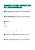 RITE AID PTU CERTIFICATION PAPER 2026 FULL SOLUTION GRADED A&plus;