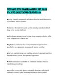 RITE AID PTU EXAMINATION SET 2026 SOLVED QUESTIONS GRADED A&plus;