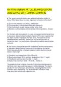 RN ATI MATERNAL ACTUAL EXAM QUESTIONS 2026 SOLVED WITH CORRECT ANSWERS