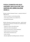 PHYSICAL EXAMINATION AND HEALTH ASSESSMENT JARVIS EXAM SCRIPT 2026 QUESTIONS WITH VERIFIED SOLUTIONS GRADED A&plus;