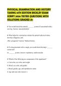 PHYSICAL EXAMINATION AND HISTORY TAKING 13TH EDITION BICKLEY EXAM SCRIPT 2026 TESTED QUESTIONS WITH SOLUTIONS GRADED A&plus;