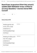 Board Exam&colon; Acupuncture EXAM fully solved & updated 2025-2026&lpar;latest version verified for accuracy&rpar; &lpar;Questions &plus; Answers&rpar; Solved 100&percnt; Correct&excl;&excl;