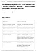 UNE Biochemistry Unit 1 TEST Exam Newest 2026 Complete Questions &vert; With 100&percnt; Correct Answers graded A&plus; Guaranteed Success&excl;&excl;